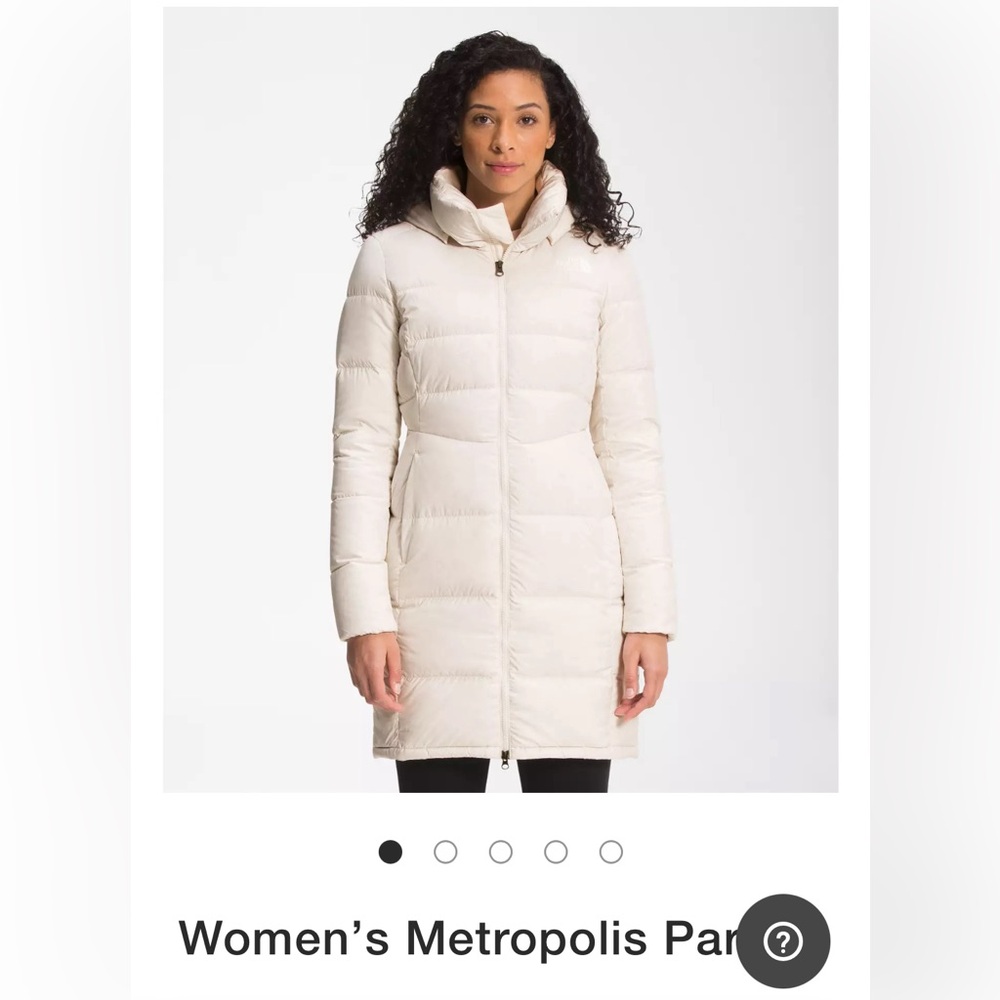 Northface metropolis parka in gardenia white, brand new with tags, size xs